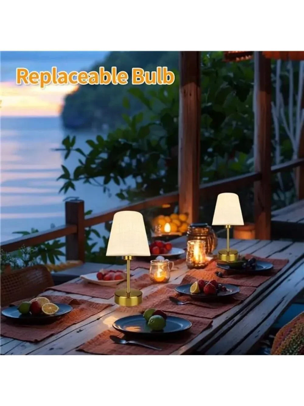 Mini Table Lamp Rechargeable Cordless Dimmable Night Light Warm Soft LED Bedroom